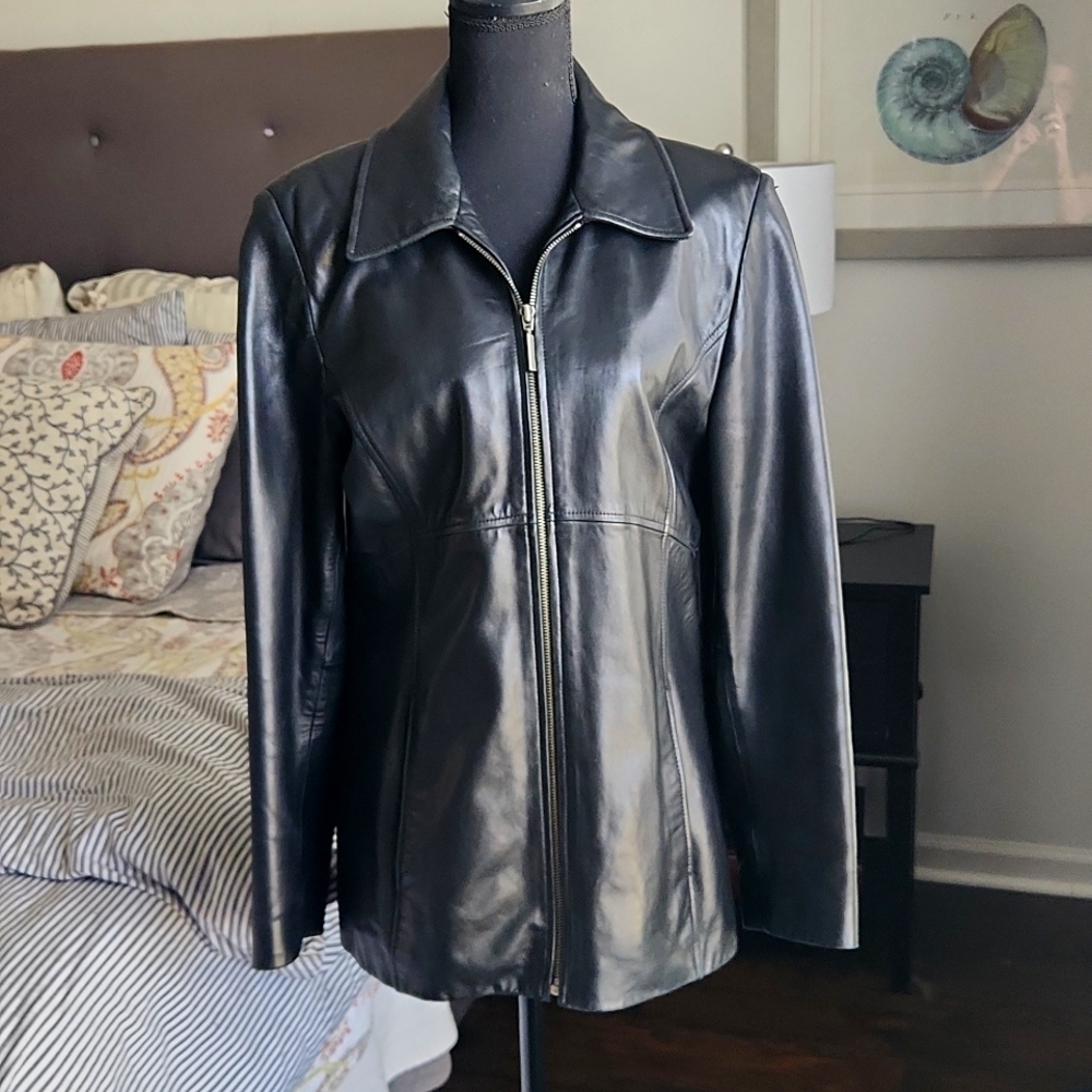 Kenneth Cole Reaction leather jacket - FLAWS - PLS READ